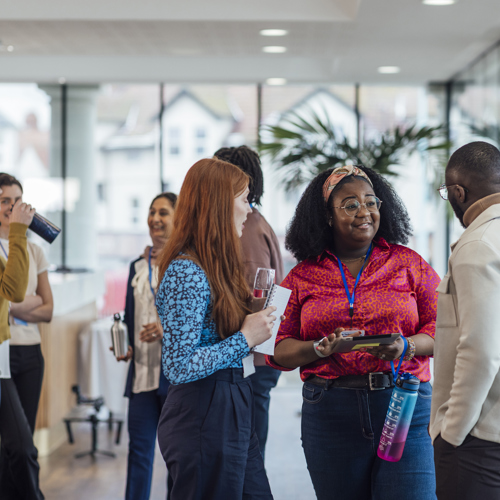 People networking at an event