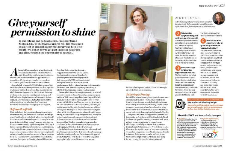 'Give yourself permission to shine' article